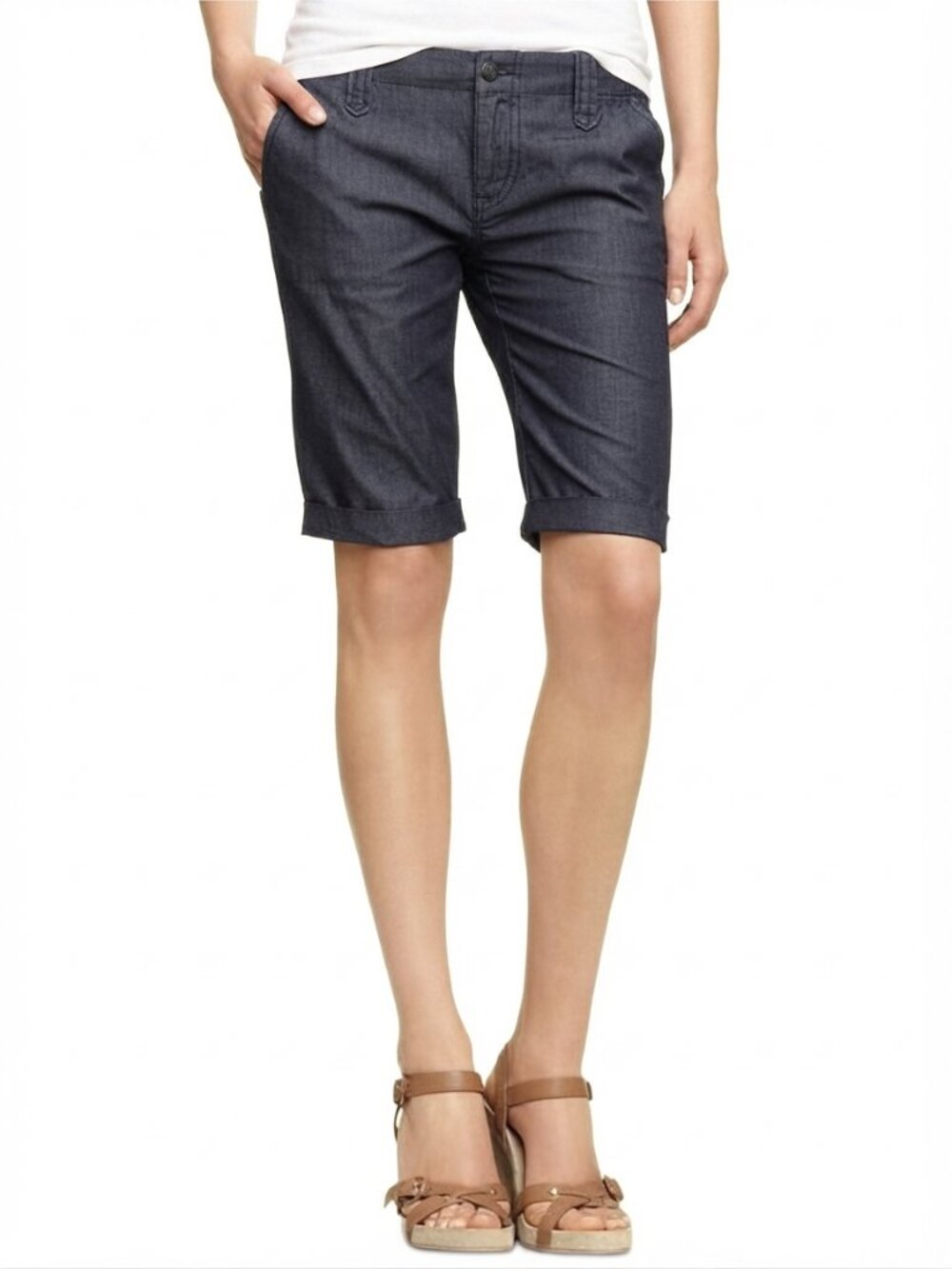 Banana Republic Jean Shorts Chambray Denim 12" Bermuda Shorts